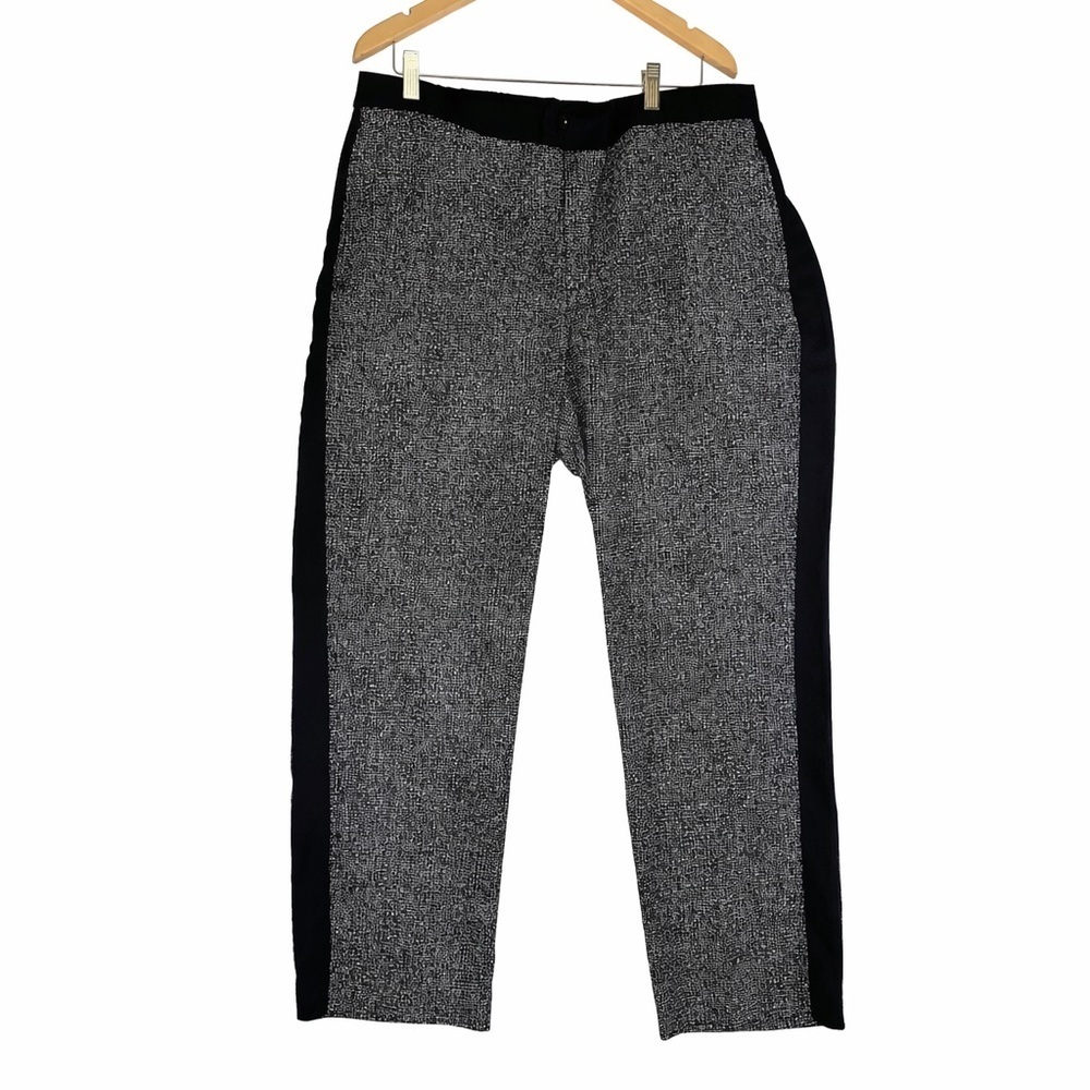 Catherines Women's Pants Straight Leg Tuxedo Stripe Office Trousers Sz 18W